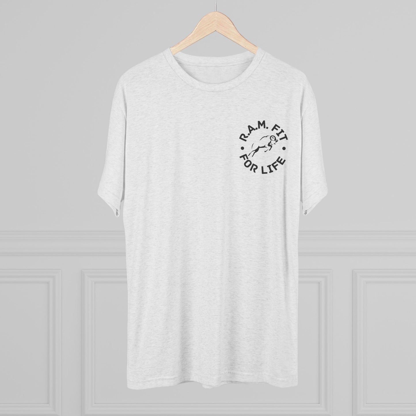 Unisex Tri-Blend Crew Faith & Fitness Design on Back