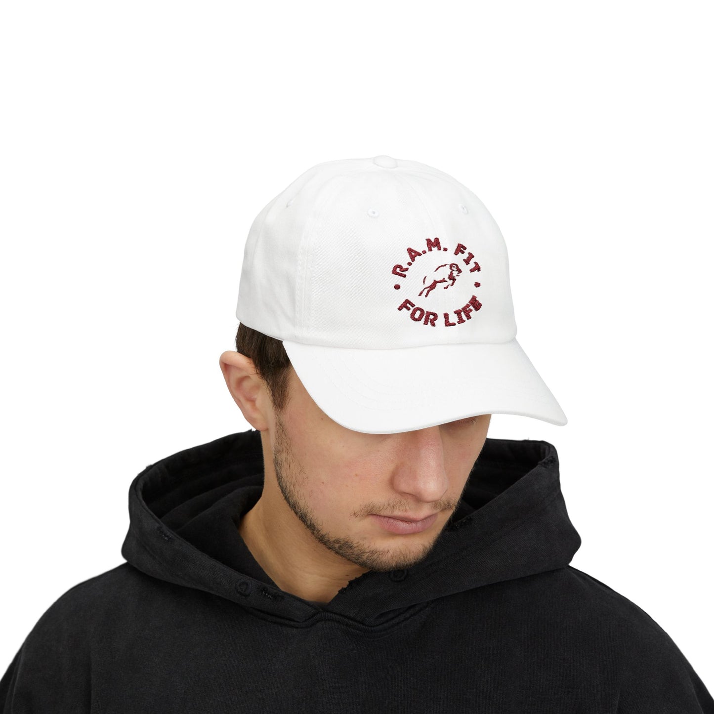 R.A.M. Fit Classic Dad Cap - White Athletic Style Hat