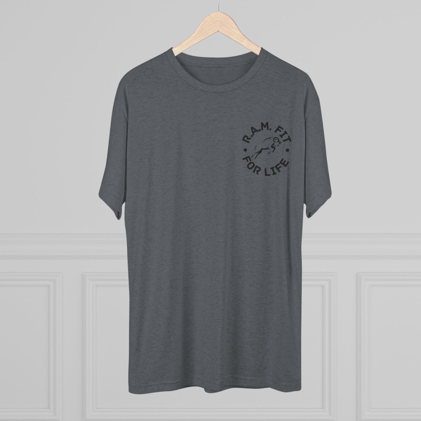 Unisex Tri-Blend Crew Faith & Fitness Design on Back