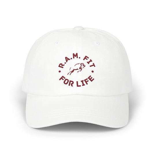 R.A.M. Fit Classic Dad Cap - White Athletic Style Hat