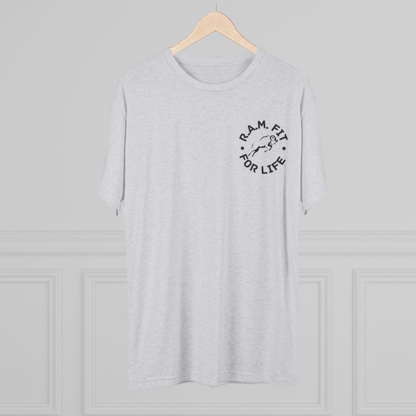 Unisex Tri-Blend Crew Faith & Fitness Design on Back