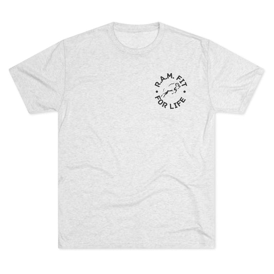 Unisex Tri-Blend Crew Faith & Fitness Design on Back